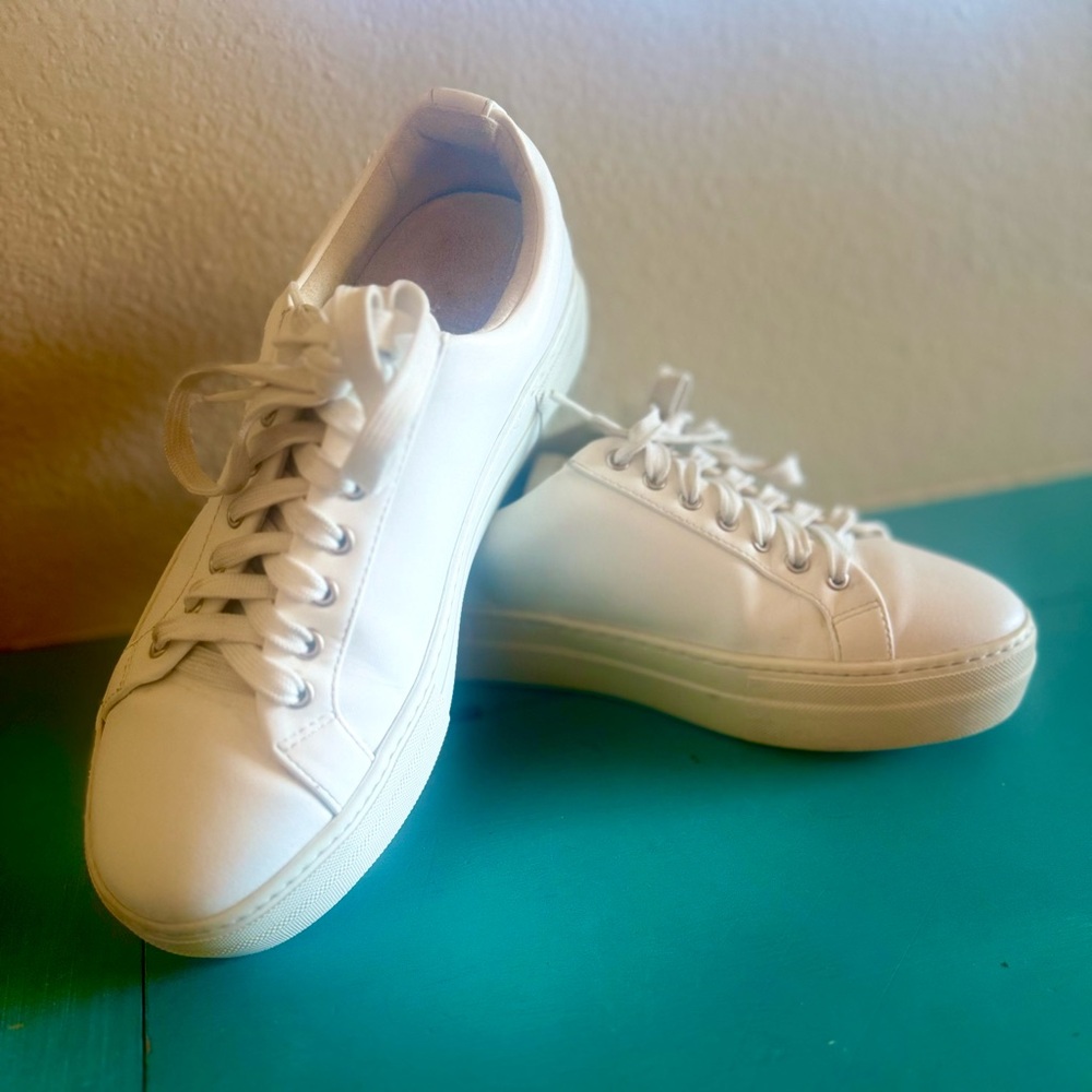 Nothing New, Women’s White Lace-Up Sneakers